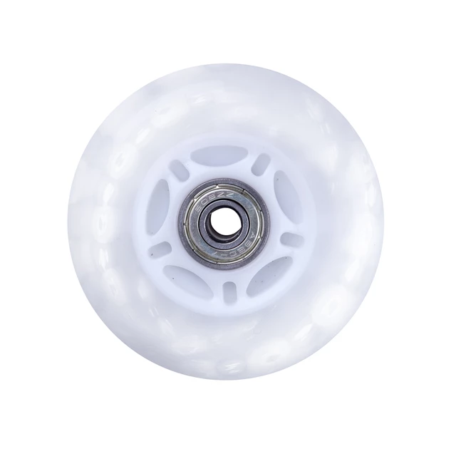 Light Up Inline Skate Wheel PU 72*24mm with ABEC 5 Bearings - White - White