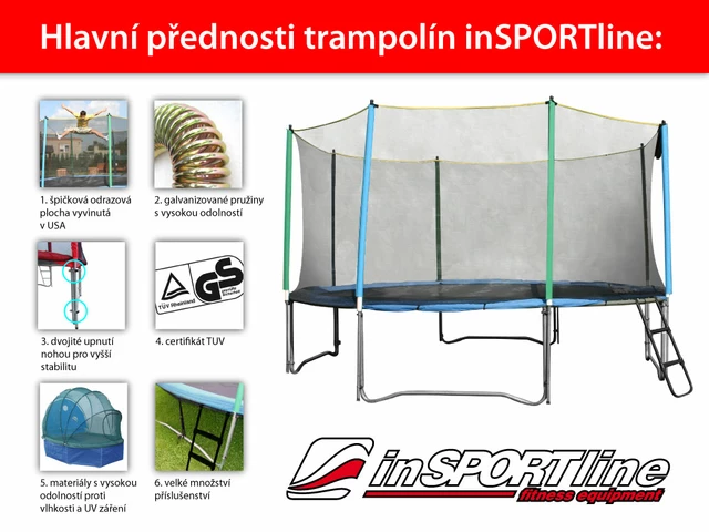 Trambulin szett inSPORTline TOP JUMP 366 cm