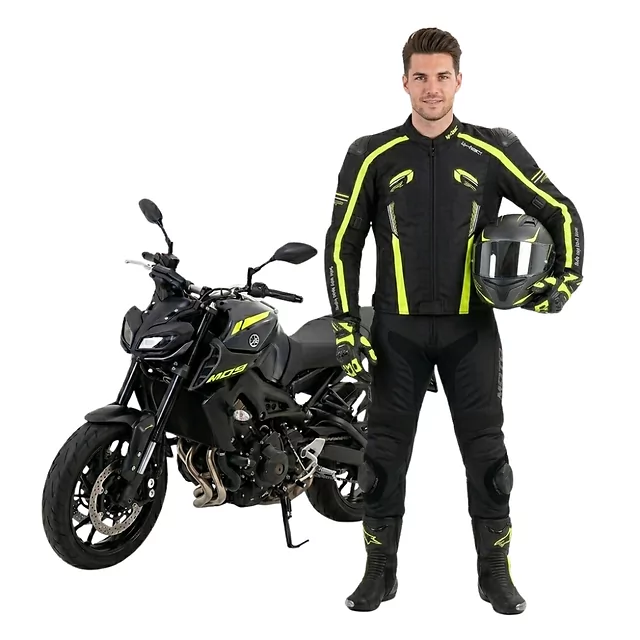 Moto bunda W-TEC Tonkawo - černá-fluo