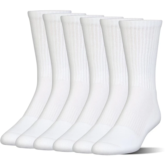 Pánske ponožky Under Armour Charged Cotton 2.0 Crew 6 párov - Black - White