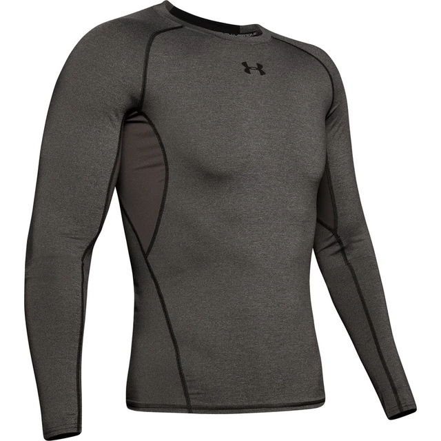 Men’s Compression T-Shirt Under Armour HG Armour LS - Red - Carbon Heather