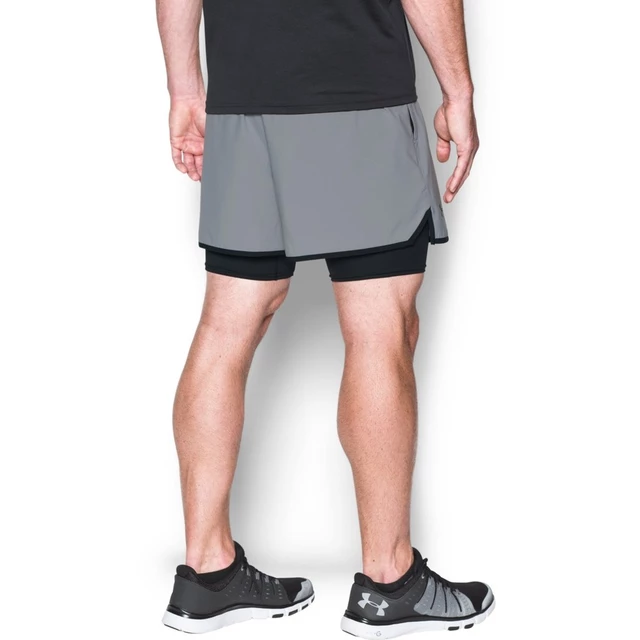 Pánske tréningové šortky Under Armour Qualifier 2-in-1 Short - Black