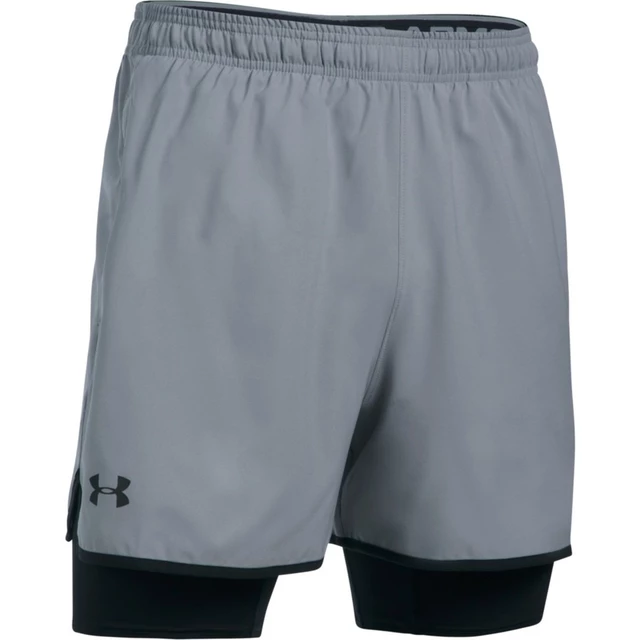 Pánske tréningové šortky Under Armour Qualifier 2-in-1 Short - Steel