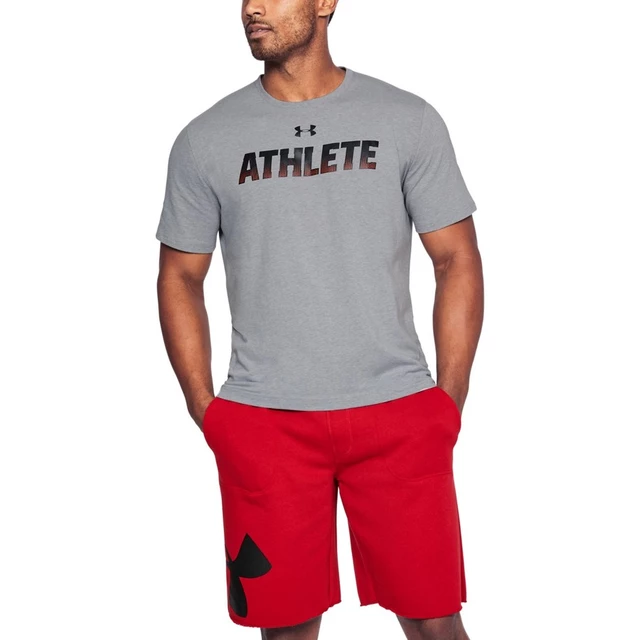 Pánske tričko Under Armour Athlete SS - XL - Steel Light Heather