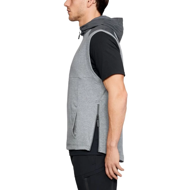 Pánská vesta Under Armour Threadborne Terry SL Hoody - Steel Light Heather