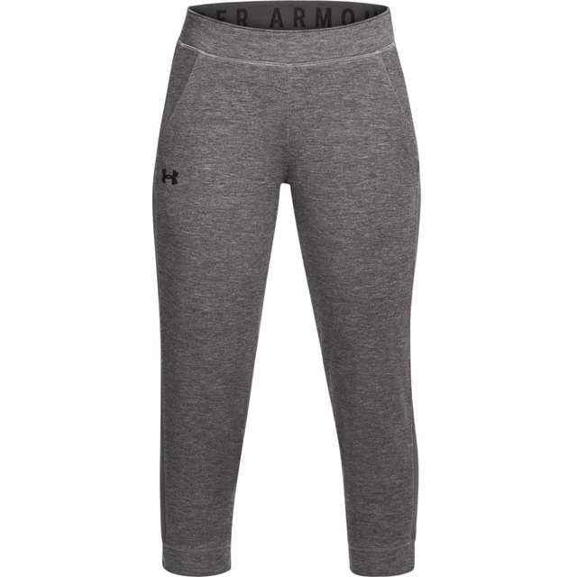 Women’s Leggings Under Armour Featherweight Fleece Crop - Charcoal Medium Heather