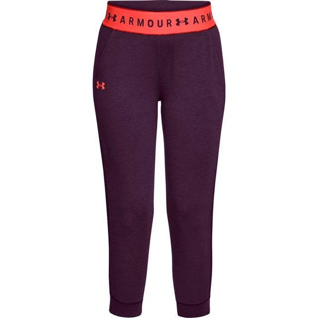 Dámské legíny Under Armour Featherweight Fleece Crop - Merlot