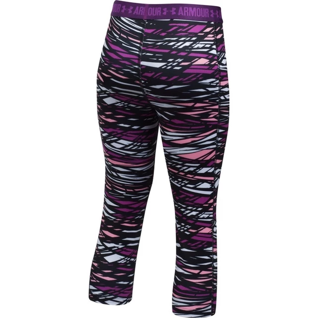 Dievčenské legíny Under Armour Printed Armour Capri - Orient Fusion/Torch Red/Melon - PURPLE RAVE / INDULGE / PURPLE RAVE