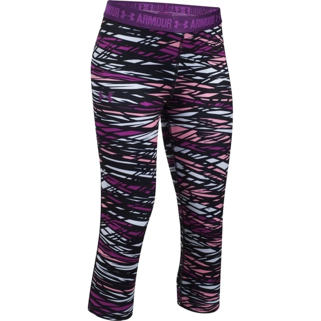 Dievčenské legíny Under Armour Printed Armour Capri - Violet/Tory Blue/Lime