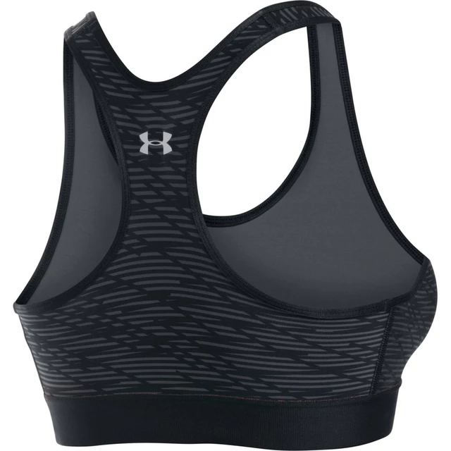 Dámska športová podprsenka Under Armour Mid Bra Printed - BLACK / BLACK / PINK SHOCK