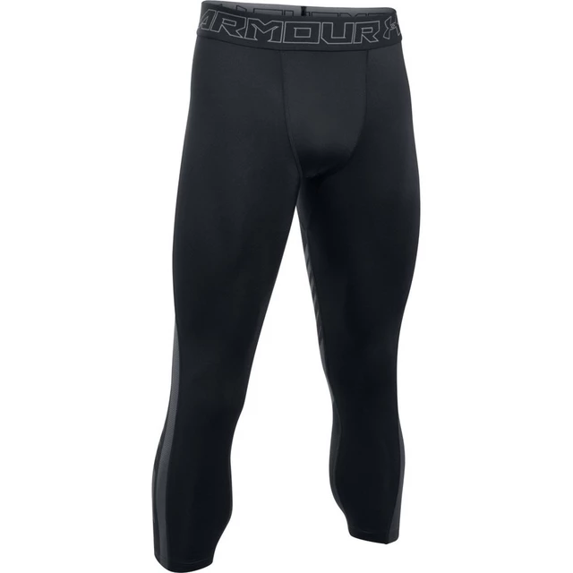 Pánské kompresní legíny Under Armour HG SuperVent 2.0 3/4 Legging - Black/Green - Black/Stealth Gray/Graphite