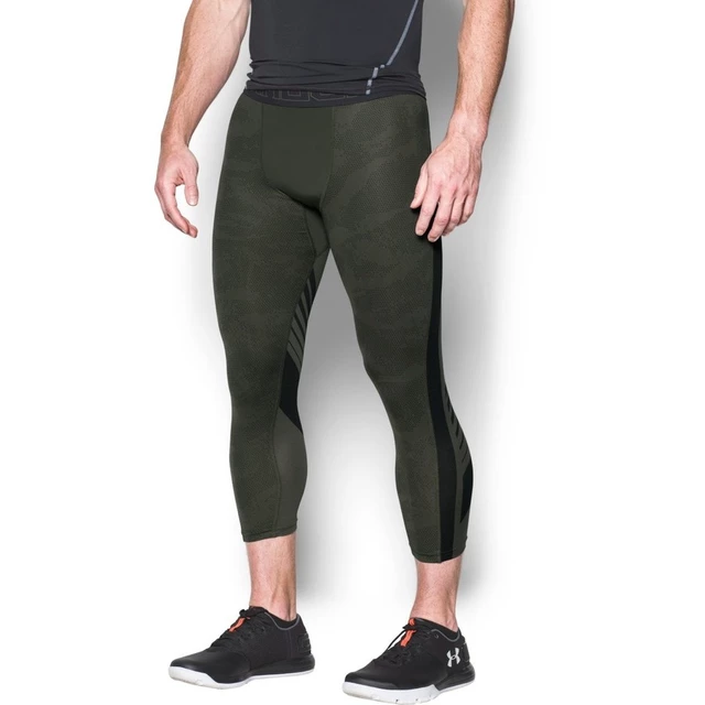 Pánské kompresní legíny Under Armour HG SuperVent 2.0 3/4 Legging - Black/Green