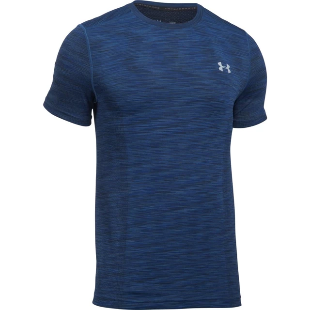 Pánské funkční triko Under Armour Threadborne Seamless SS - Coral - Dark Blue/Blue