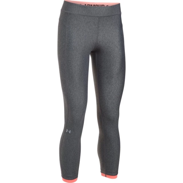 Women’s Compression Leggings Under Armour HG Armour Ankle Crop - Raisin Red/Marathon Red/Metallic Silver - Gray/Coral/Metalic Silver