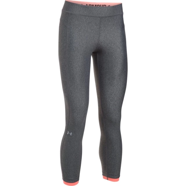 Dámske kompresné legíny Under Armour HG Armour Ankle Crop - Gray/Coral/Metalic Silver - Gray/Coral/Metalic Silver