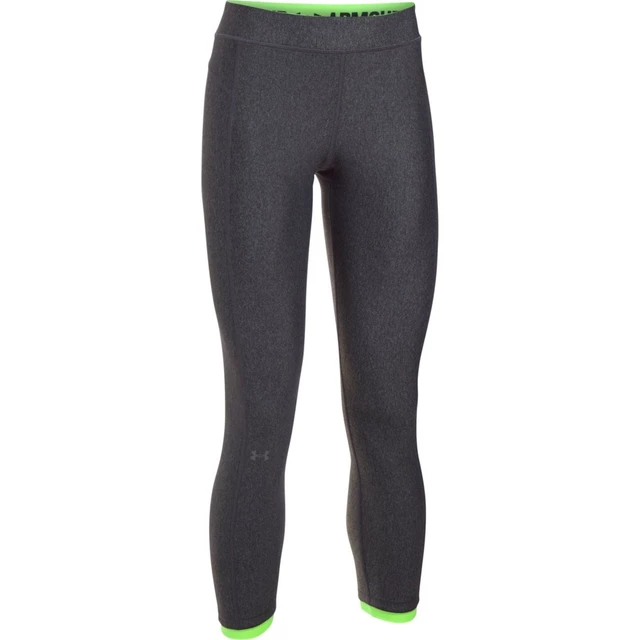 Dámske kompresné legíny Under Armour HG Armour Ankle Crop - L - CARBON HEATHER / QUIRKY LIME / METALLIC SILVER