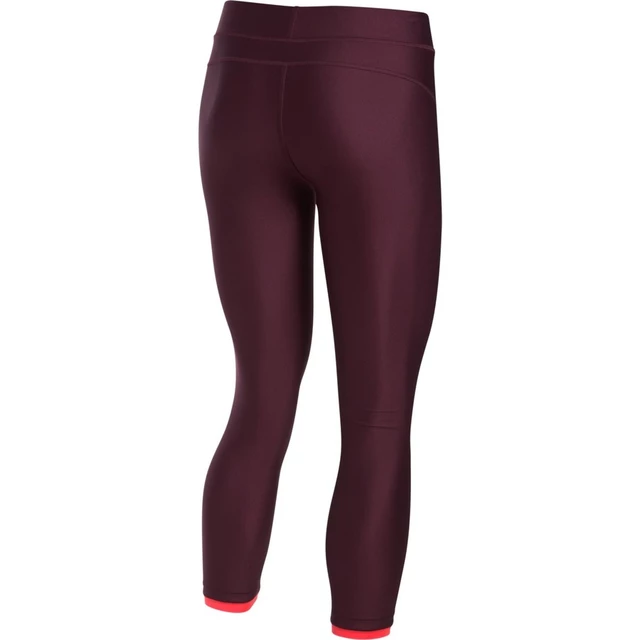 Dámske kompresné legíny Under Armour HG Armour Ankle Crop - RAISIN RED / MARATHON RED / METALLIC SILVER