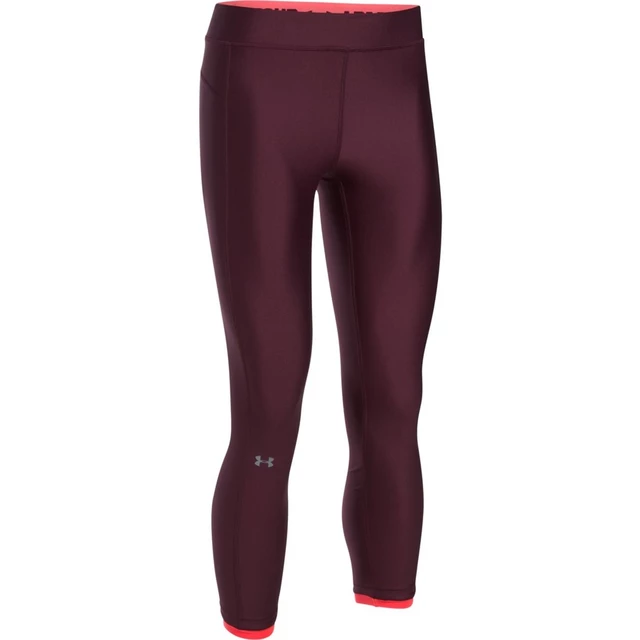 Dámske kompresné legíny Under Armour HG Armour Ankle Crop - RAISIN RED / MARATHON RED / METALLIC SILVER