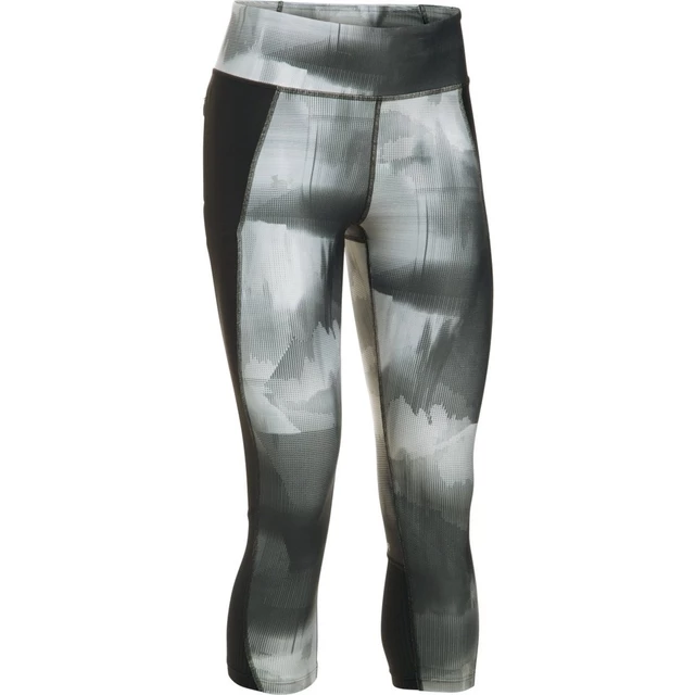 Dámske kompresné legíny Under Armour Fly By Printed Capri - S - Black/Gray/Reflective