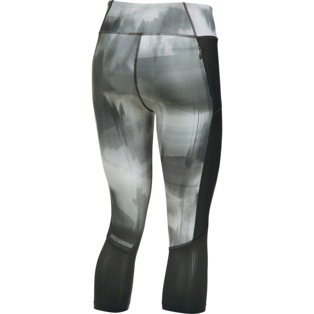 Dámske kompresné legíny Under Armour Fly By Printed Capri - BLACK / REFLECTIVE