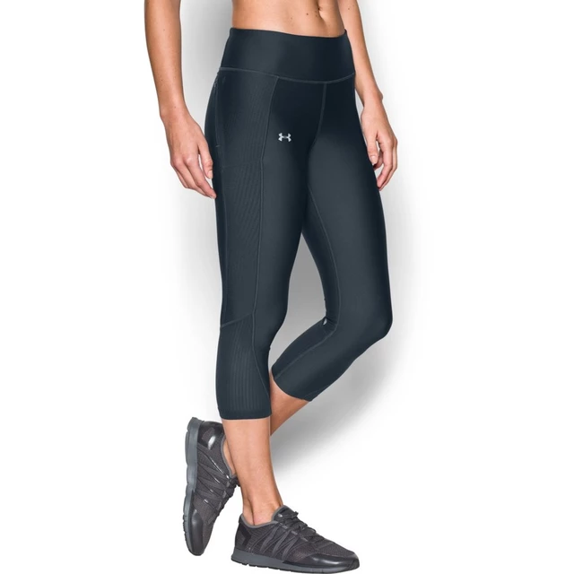 Dámske kompresné legíny Under Armour Fly By Printed Capri - Black/Dots/Reflective