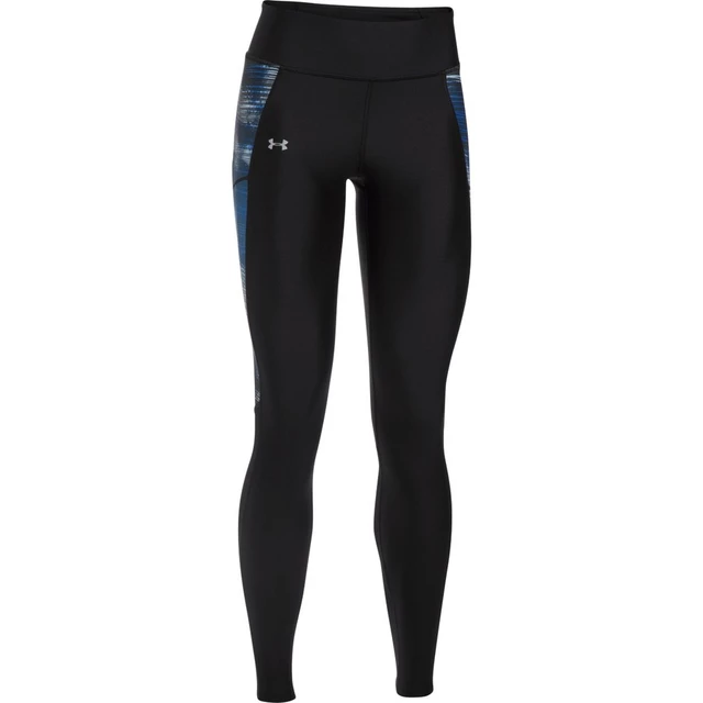 Dámske kompresné legíny Under Armour Fly By Printed Legging - Black/Arapawa Blue/Reflective