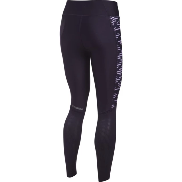 Dámske kompresné legíny Under Armour Fly By Printed Legging - Black/Gray Stripes/Reflective