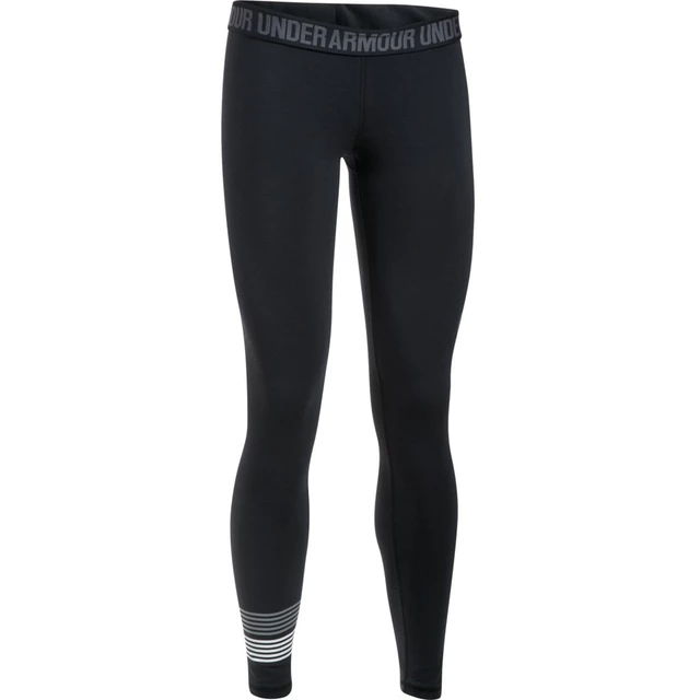 Women’s Leggings Under Armour Favorite Graphic - True Gray Heather/White/Blue Infinity - Black/Steel/White