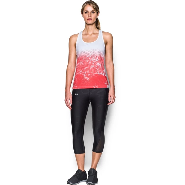 Dámske bežecké tielko Under Armour Hex Delta Racer Tank - WHITE / MARATHON RED / REFLECTIVE