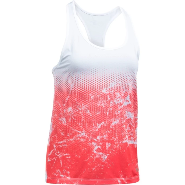 Dámske bežecké tielko Under Armour Hex Delta Racer Tank - XL - WHITE / MARATHON RED / REFLECTIVE