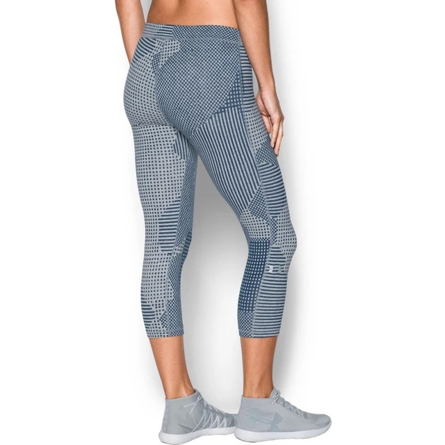 Women’s Capri Leggings Under Armour Favorite Printed - True Gray Heather/Blackout Navy/Metallic Silver