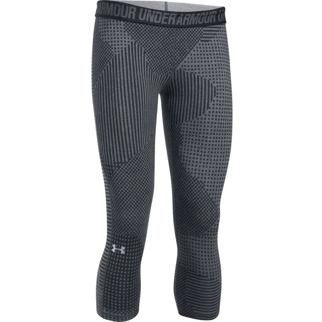 Dámske 3/4 legíny Under Armour Favorite Capri Printed - XS - Bright Gray/Ebony/Metallic Silver