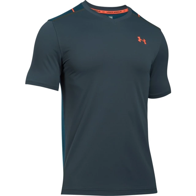 Pánské triko Under Armour Threadborne Center Court Printed V-Neck - Blue-Orange