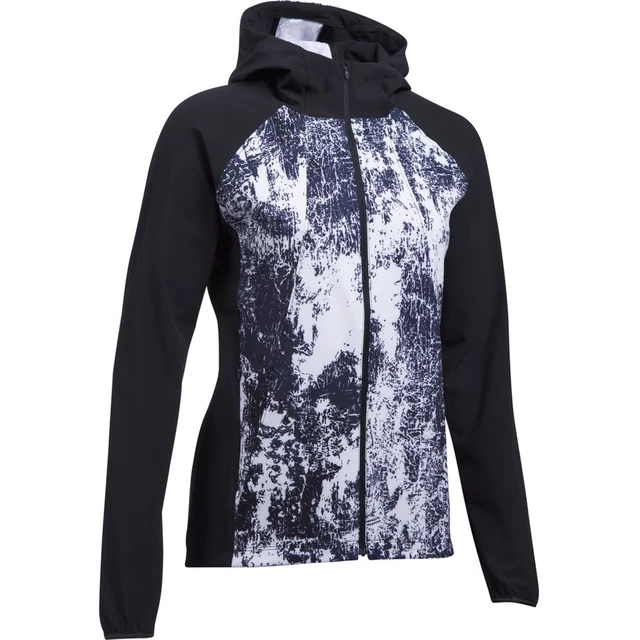 Dámská běžecká bunda Under Armour Outrun The Storm Printed Jkt - Black/White/Reflective - Black/White/Reflective