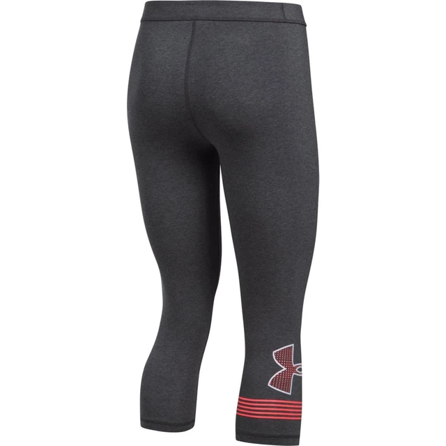 Dámske 3/4 legíny Under Armour Favorite Capri Graphic - TRUE GRAY HEATHER / QUIRKY LIME / WHITE