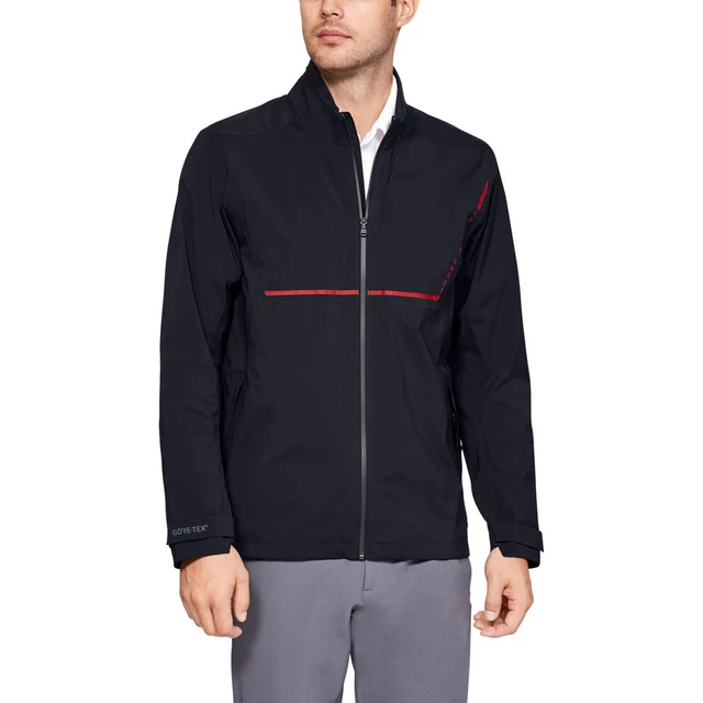 Pánska vetruodolná bunda Under Armour GORE-TEX Paclite FZ - Black / Black / Red