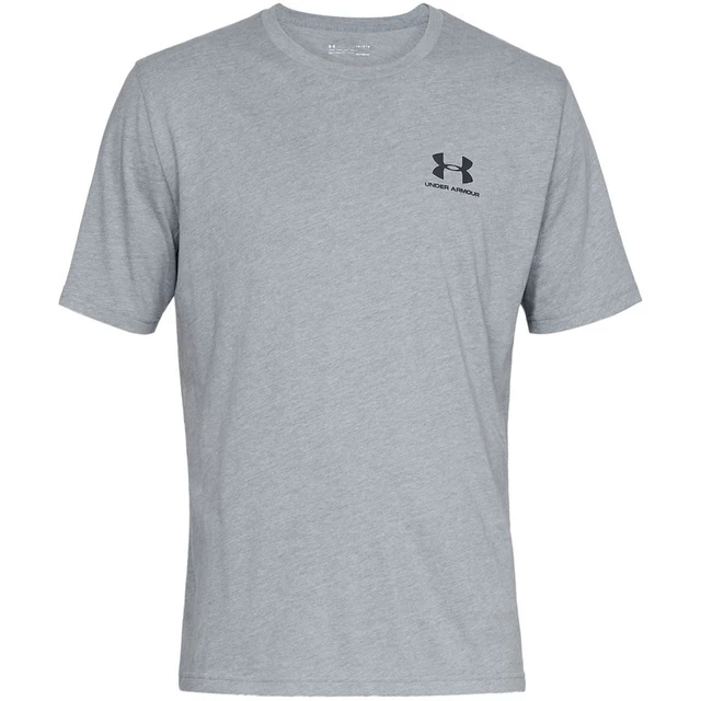 Pánské triko Under Armour Sportstyle Left Chest SS - Steel Light Heather/Black