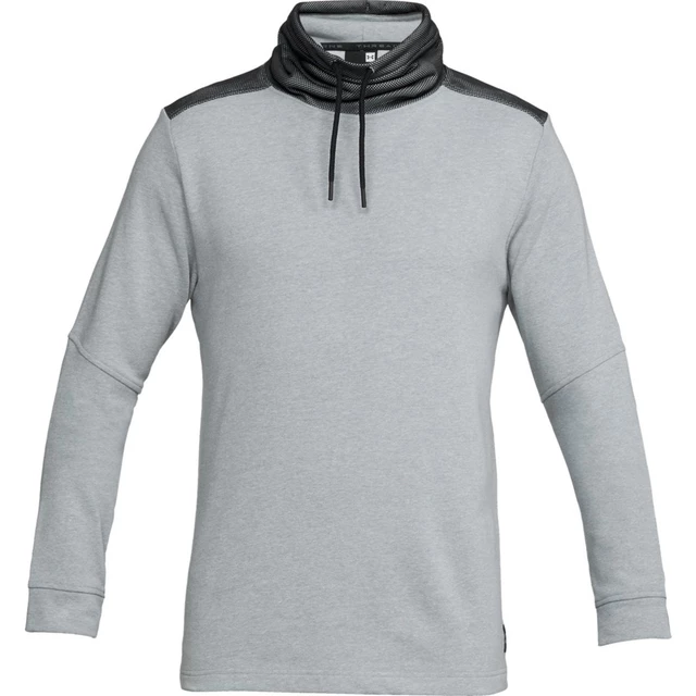 Pánska mikina Under Armour Microthread Terry Mock - XXL - Steel Light Heather/Black