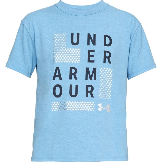 Dámske tričko Under Armour Graphic Square Logo Girlfriend Crew - Blue Circuit Light Heather / Academy / Metallic Silver - Blue Circuit Light Heather / Academy / Metallic Silver