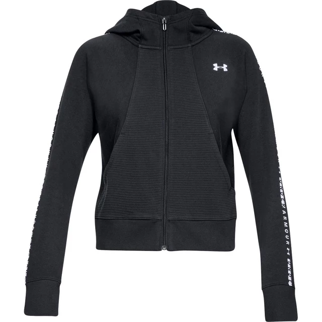 Dámska mikina Under Armour TB Ottoman Fleece FZ-WM Graphic - Charcoal Light Heather / White / White - BLACK / WHITE / WHITE