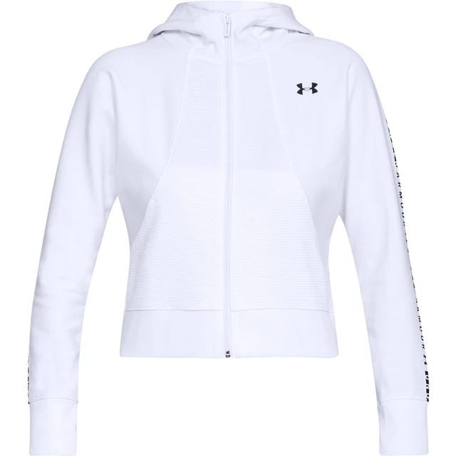 Women’s Hoodie Under Armour TB Ottoman Fleece FZ-WM Graphic - Charcoal Light Heather/White/White - White/Black/Black