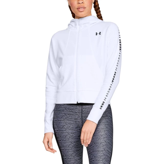 Women’s Hoodie Under Armour TB Ottoman Fleece FZ-WM Graphic - Black/White/White