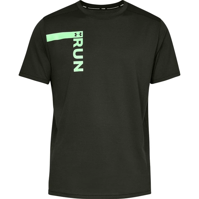 Pánske bežecké tričko Under Armour Run Tall Graphic SS - M - Artillery Green / Green Typhoon / Reflective