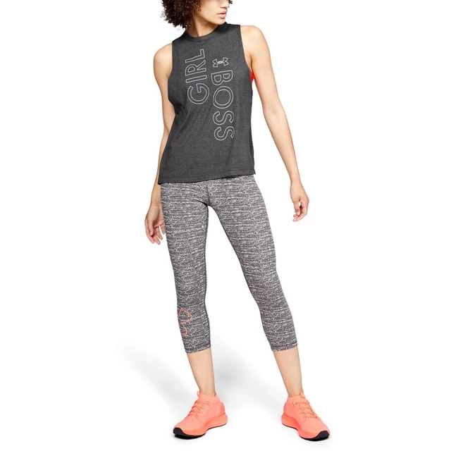 Damske tilko Under Armour Graphic Girl Boss Muscle Tank Charcoal Medium Heather White inSPORTline