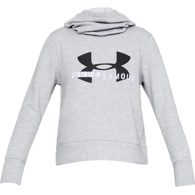 Women’s Hoodie Under Armour Cotton Fleece Sportstyle Logo - Black - Steel Light Heather/Black/White