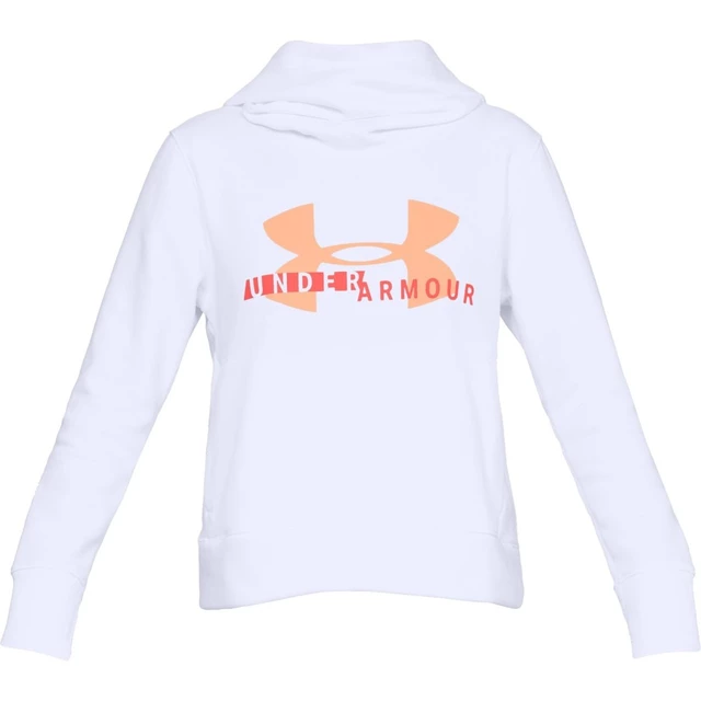 Women’s Hoodie Under Armour Cotton Fleece Sportstyle Logo - Black - White/Peach Horizon/After Burn