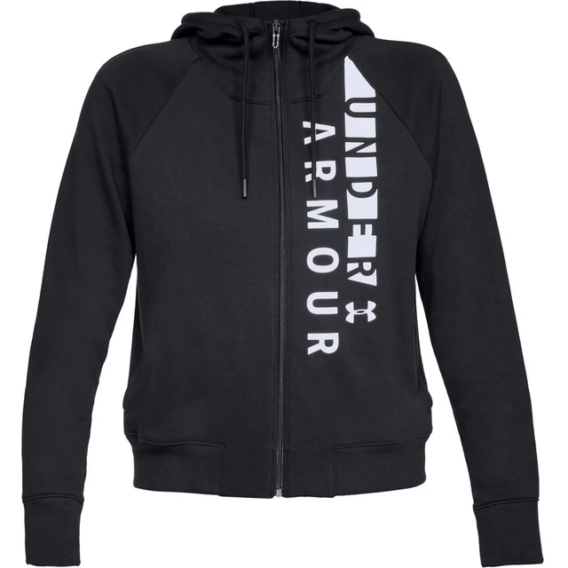 Women’s Hoodie Under Armour Cottom Fleece WM FZ - Black/White/White - Black/White/White