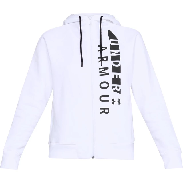 Women’s Hoodie Under Armour Cottom Fleece WM FZ - Steel Light Heather/White/White - White/Black