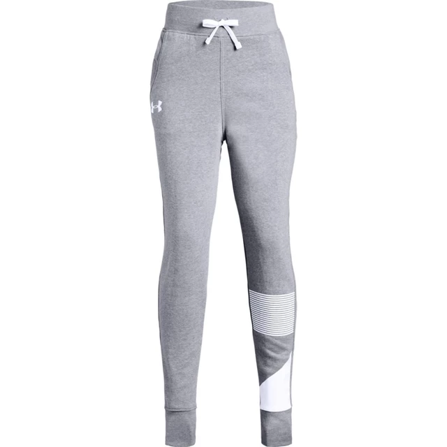 Dievčenské tepláky Under Armour Rival Jogger - YM - Steel Light Heather/White