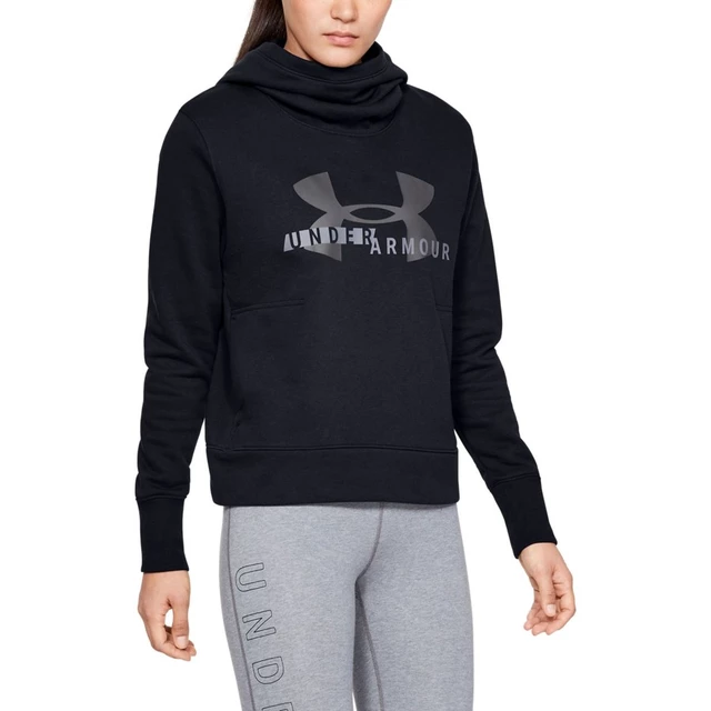 Women’s Hoodie Under Armour Cotton Fleece Sportstyle Logo - Black
